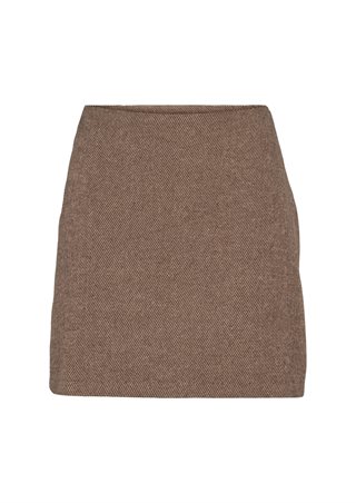 Basic Apparel - Dina Short Nederdel - Chocolate Torte / Pumic St